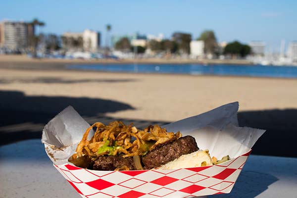 hamburger from food truck