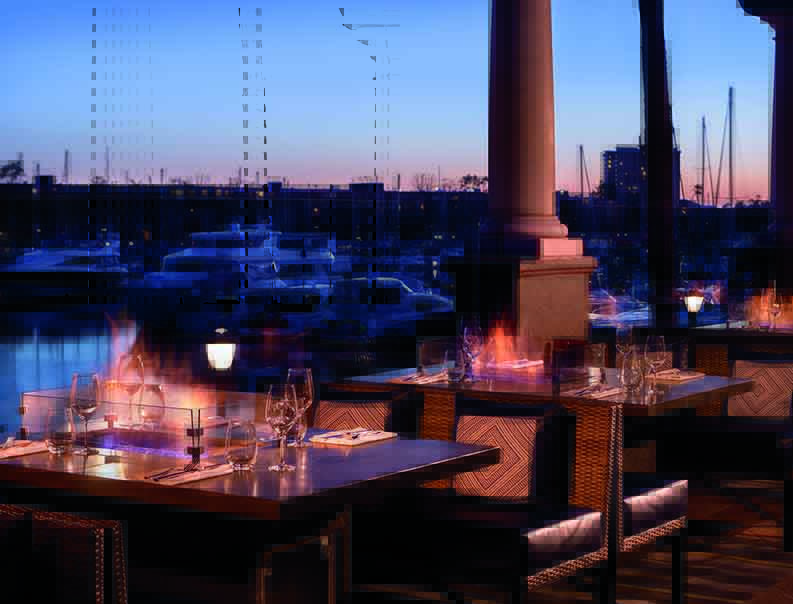 Dining with a water view at The Ritz-Carlton, Marina del Rey.